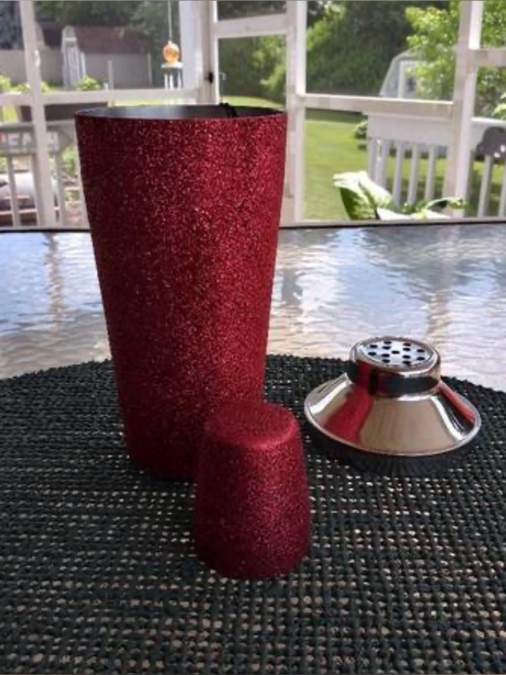 Cellini Sparkle Red Glitter Cocktail Shaker - Red